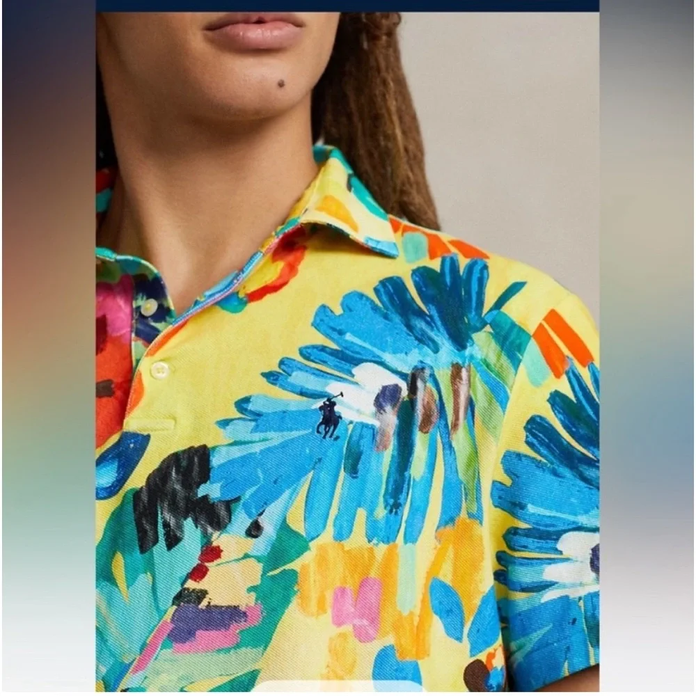 NWT Polo Ralph Lauren Classic Fit Floral Mesh Polo Shirt